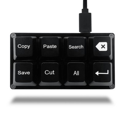 Copy Paste Search Backspace Save Cut All Enter 8-Key Keyboard SayoDevice Hand...