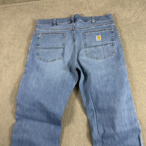 Carhartt Relaxed Straight Leg Jeans Mens Blue Medium Wash Denim Workwear 8718