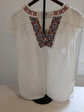 Madewell Embroidered Belize Stripe Cover-Up Tunic Dress Size Small NWT