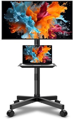 WKWKER Mobile TV Cart Rolling TV Stand for 23-65 Inch LCDLED Flat Panel Curve...