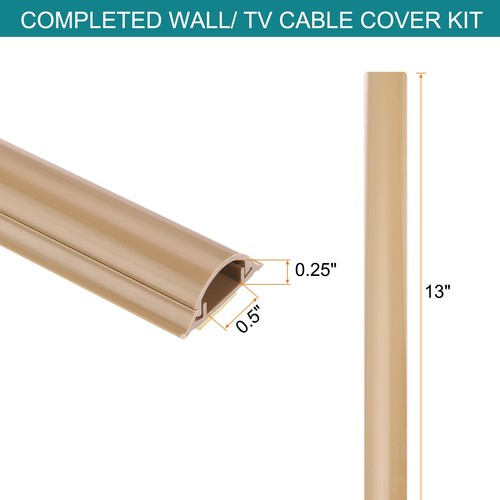 2pcs Cord Cover Floor 13inx1.4inx0.4in Floor Wire Hider Cable Protector Brown - Photo 2/7