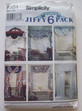 Jiffy curtains valances drapes craft pattern 8324 UNCUT