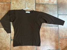 Maglione girocollo vintage Ballantyne Scotland puro cashmere donna S/M marrone