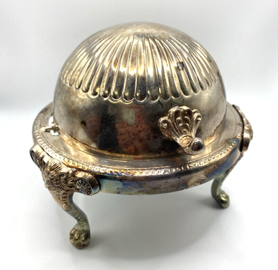 VTG 1883 FB Rogers Silver Co Roll Top Caviar/Butter Dish Server