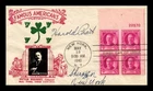 DR JIM STAMPS US COVER HERBERT FAMOUS AMERICANS FDC PLATE BLOCK CROSBY PHOTO