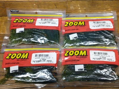 4 Packs! WATERMELON SEED Zoom Z Hog 4''  Super Salt Plus 8 baits per Bag 119-019