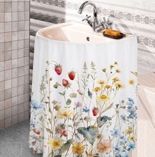 Fabric Sink Skirt Diamond Bathroom Stitch Self Stick Adhesive Waterproof Fabr...