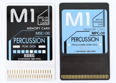 KORG M1 M1R Original PCM Memory Cards MPC-08 + MSC-08 PERCUSSION / + 1J GEWÄHR! 