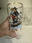 2 Vintage German Beer Boot Glasses  0.5L Gold Rim Dachshund & Cyclist Designs — photo 8
