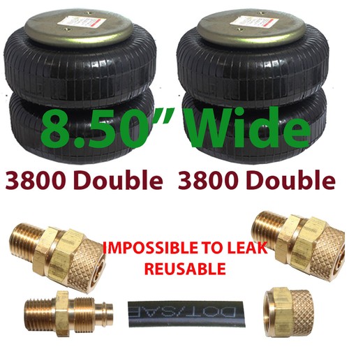 Air Spring 2 3800lb Air Suspension 1/2 npt 250 psi Universal Heavy Duty