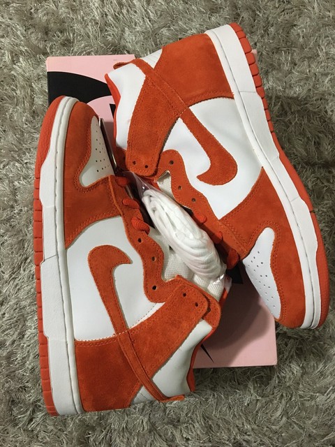 nike dunk orange white