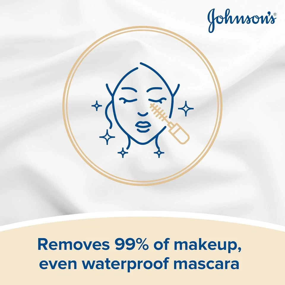 Johnson's Makeup Be Gone Extra-Sensitive Wipes, 25 Wipes Per Pack  x 5 - Image 3 of 4