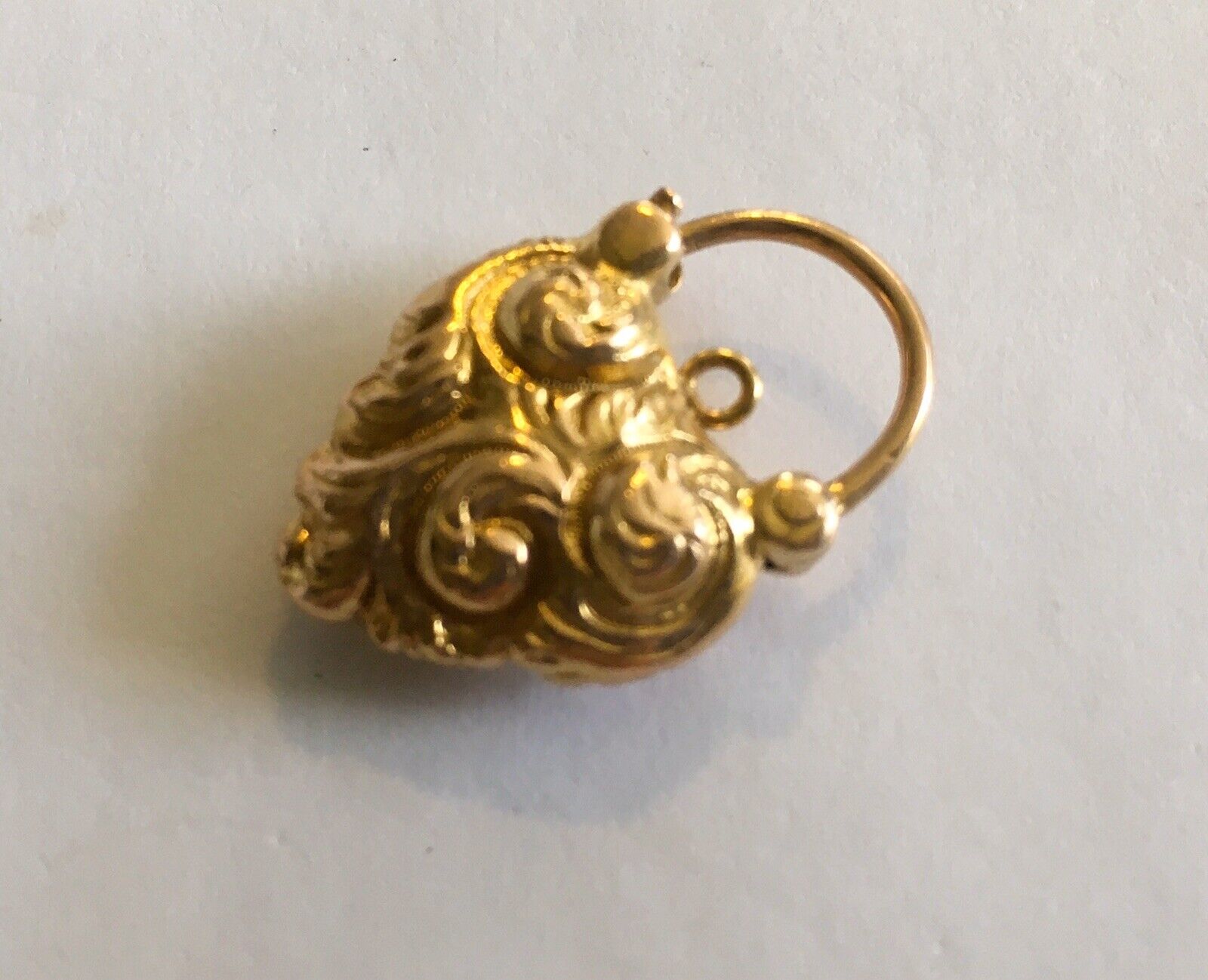 Antique 14k Victorian Heart Shaped Lock/Charm/Drop - image 3