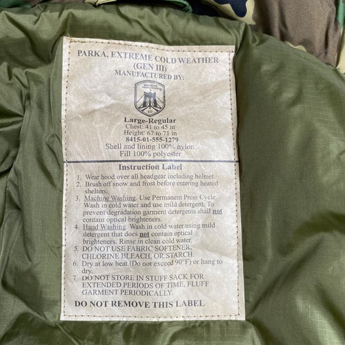 Parka Primaloft US Army militare clima freddo livello 7 giacca ECWCS Woodland L7 - Foto 11 di 33