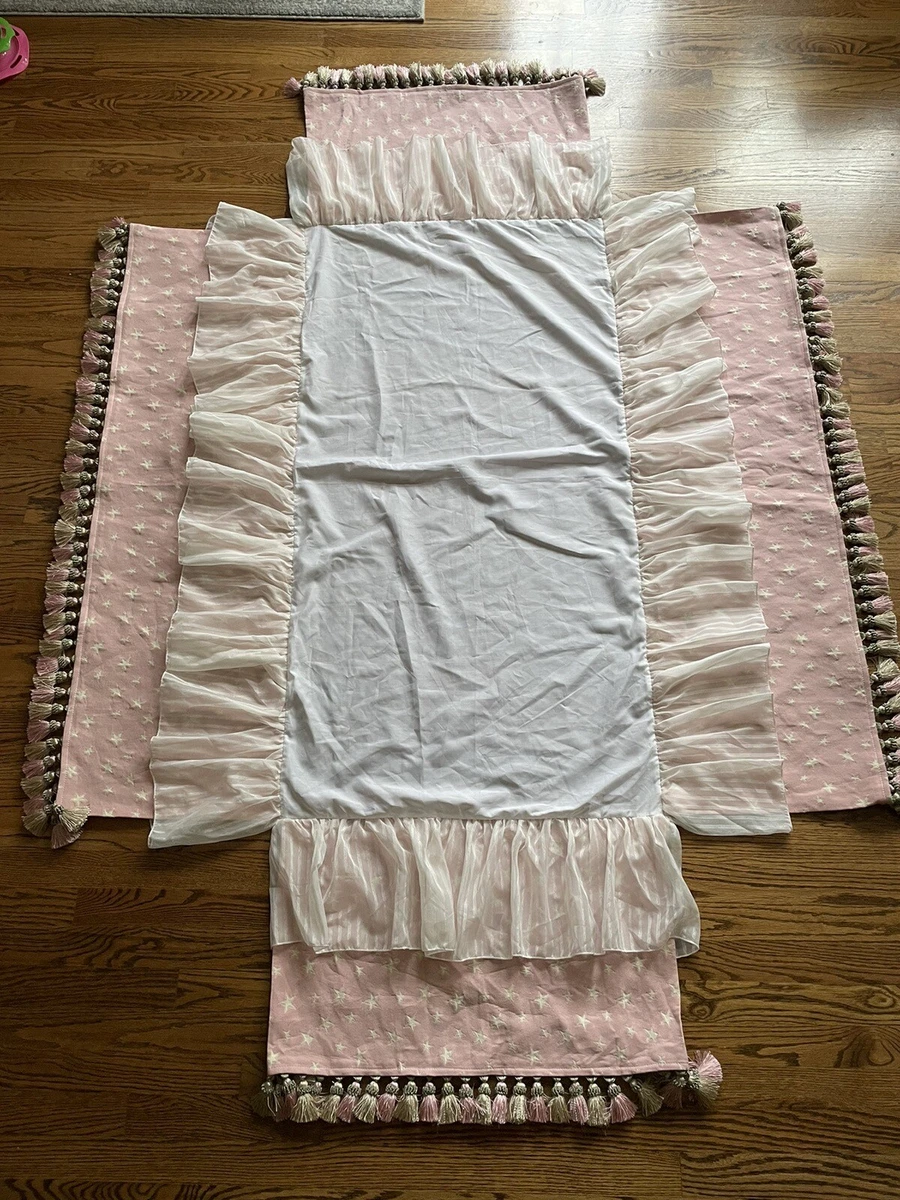 Glenna Jean Isabella Baby Girl Crib Bedskirt Pink Tasseled Star