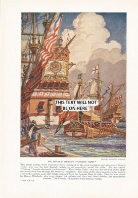SIR FRANCES DRAKES GOLDEN HIND SCHIFF ILLUSTRATIONSDRUCK