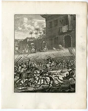 Antique Print-BATTLE-MATARAN-INDONESIA-ELEPHANT-VOC-Schouten-1775