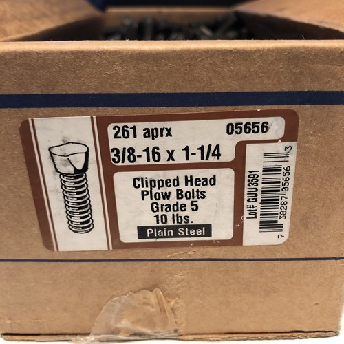 10 Lb 3/816x11/4 Grade 5 Clipped Head Plow Bolts 05656 Plain Steel