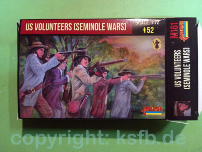 1:72 Strelets M161 Wilder Westen Seminolen Kriege US Freiwillige Siedler