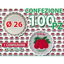 Tappi a Corona Per Bottiglie Di Pomodoro Ø 26 mm - Confezioni Da 100 Tappi