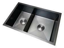Burnished Gunmetal stainless steel 304 double bowl kitchen sink hand made 1.5mm