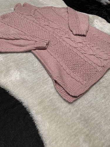 Deidre McGuire Pima Cotton Knit Long Sleeve Pink Ireland Heavy Sweater Medium - Picture 7 of 7