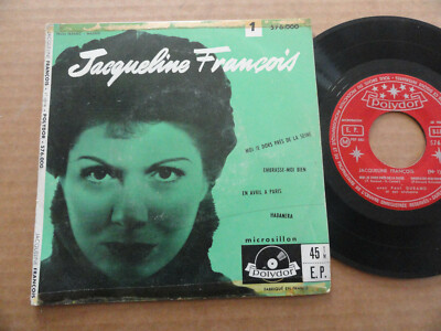 DISQUE 45T DE JACQUELINE FRANCOIS '' MOI JE DORS PRES DE LA SEINE '' von 1954