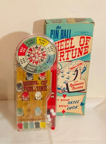 VTG 1953 Louis Marx~ Wheel of Fortune- Pin Ball Game with box- Great Condition