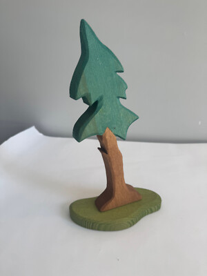 Handcrafted 11'' Wooden Ostheimer Spruce Tree
