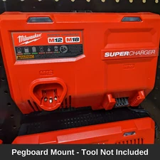 Tool Storage- Pegboard Mount For Milwaukee M12 and M18 48-59-1811 Super Charger