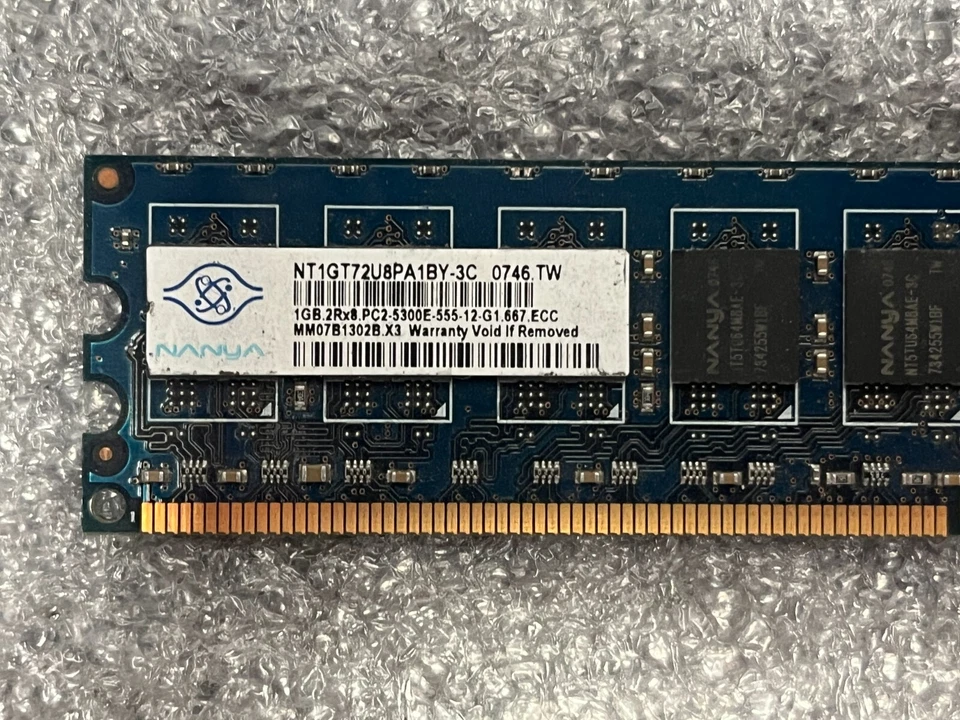 Nanya NT1GT72U8PA1BY-3C - 1GB (1X1GB) 667Mhz 2RX8 PC2-5300E - Image 3 of 3