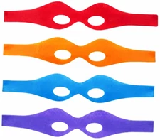 TMNT Felt Eye Masks - Assorted Colors for Halloween Cosplay & Superhero Costumes