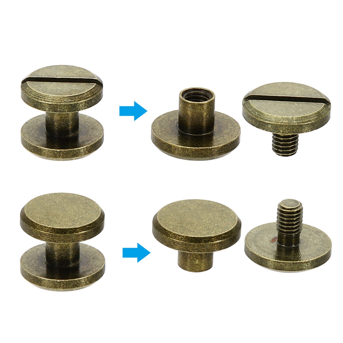 PATIKIL 24-Set Chicago Screws – 4mm Phillips Binding Posts, Galvanized Iron Leather Rivets, Rust-Proof, For Belts, Scrapbooks, Photo Albums, Handbags & DIY Crafts (Black)