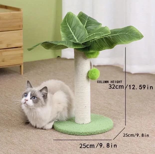 12” Tall Cat Scratching Post with Ball Rope, Indoor Sturdy Natural Sisal Rope - Image 4 of 4