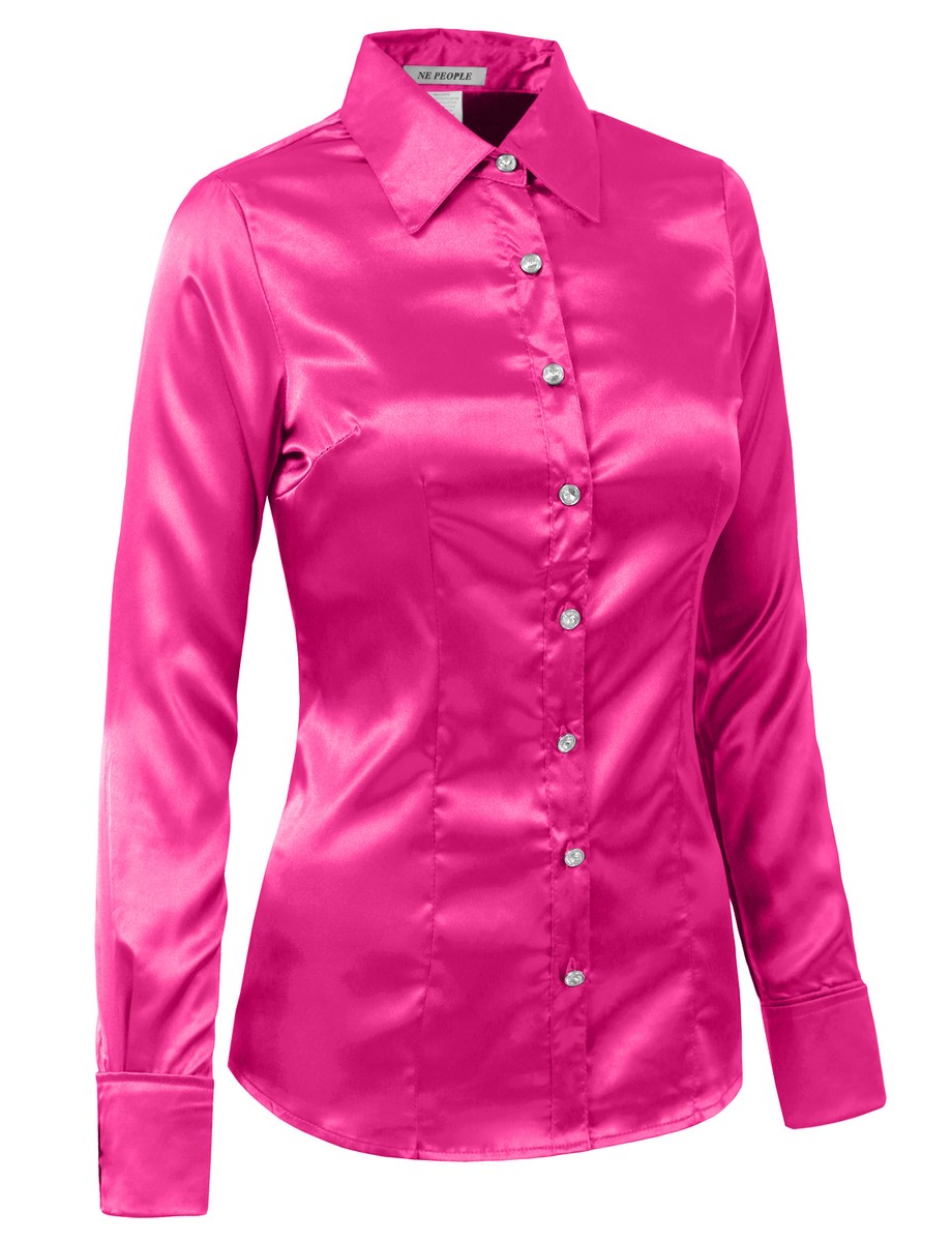 blusa saten fucsia
