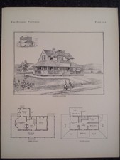 Victorian Design Architecture Shingled Country House Plan Historic 1885 #211