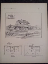 Victorian Design Architecture Shingled Country House Plan Historic 1885 #211