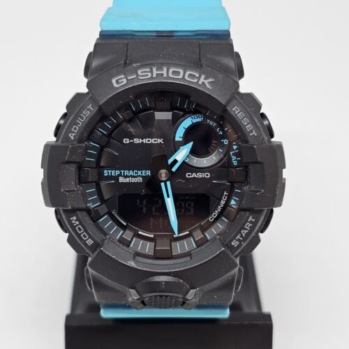 Casio G-Shock GMA-B800 Bluetooth Sport Fitness Watch Black Teal Blue - Afbeelding 1 van 12