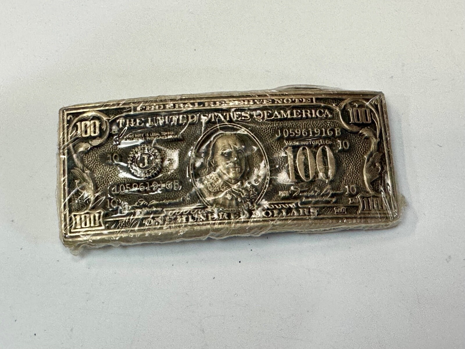 100 Dollar Bill Benjamin Solid Brass Nos Belt Buc… - image 12
