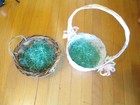 2 Baskets-Easter/Other Gift Decorative Baskets Woven Wicker w/ Handles Lot
