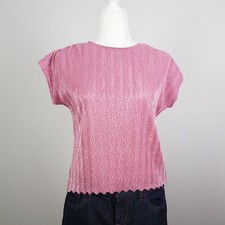 90's Dusty Rose Double Chevron Textured by Lana Lee Petites Small Size 4 Size 6