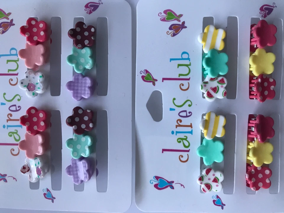 12 Claire's Baby Girl kids Small mini flower Styling Hair clips Clamps Claws  - Image 3 of 4