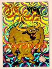1993 Topps THE REN & STIMPY SHOW Prismatic Yak Shaving Day Sticker Nickelodeon