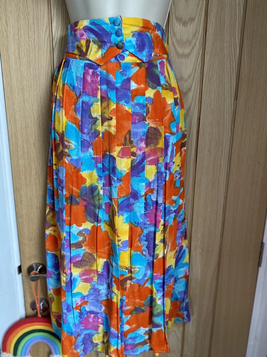 Floral midi 2025 skirt 80s