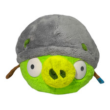 Angry Birds Corporal Pig Plush 10.5  Stone Helmet Armor Rovio Rare Collectible
