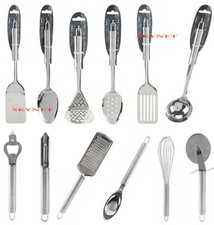 Premium kitchen Utensil Set Stainless Steel Turner Ladle Masher Slotted Spoon 