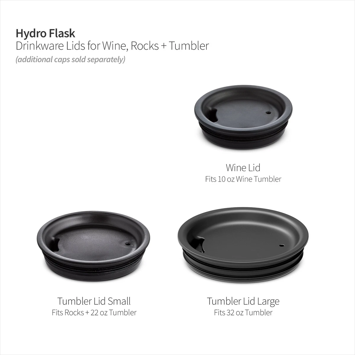  Hydro Flask Press-In Lids Various - Tumbler and Coffee Mug  Accessory Black Small : Sports & Outdoors