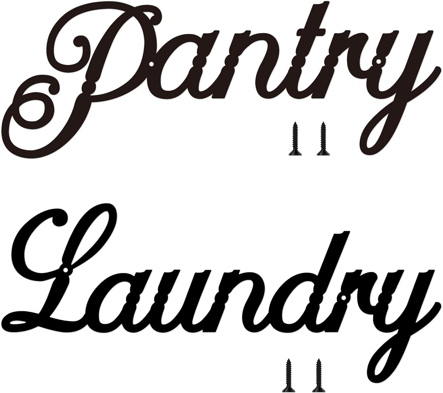 Pantry Sign Laundry Room Sign - 2Pcs Metal Wall Decor for Home Restaurant Coffee
