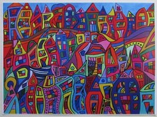 Bunte Großstadt von feva - 43,5 x 32 cm Kunstdruck Bild art print