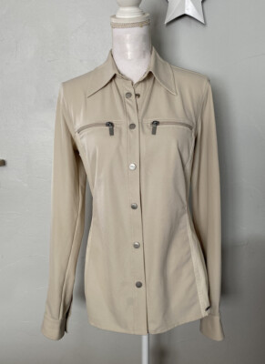 ACHT (Extè - EXTE')ITTIERRE SPA Women's Brown Casual Shirt Snap Front Size S
